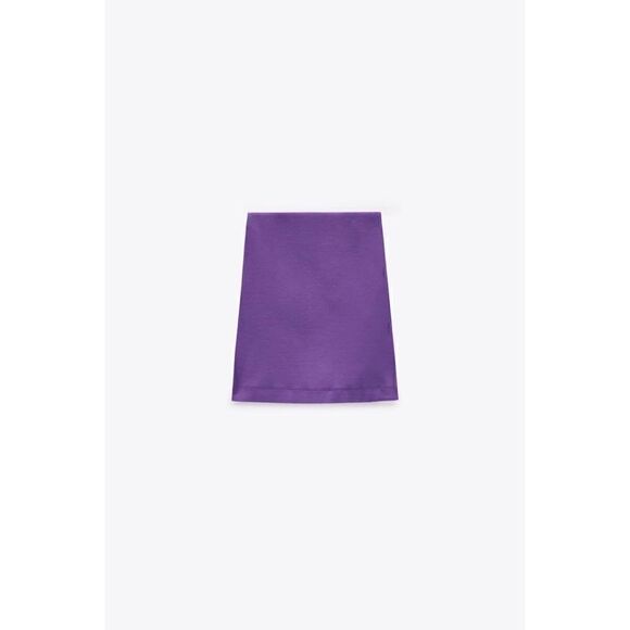NWT Zara Ruched High Waisted Gathered Mini Skirt in Purple, Size Small - Picture 9 of 14